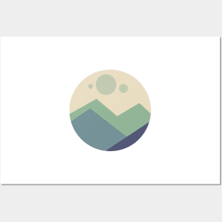 Cute Mountains view illustration Posters and Art